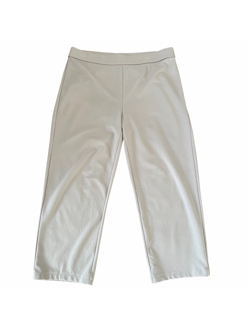 Eileen Fisher Lyocell Stretch Crop Pull On Pants Taupe Latte Size Large Neutral